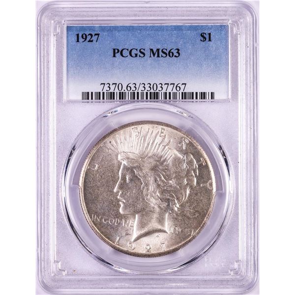 1927 $1 Peace Silver Dollar Coin PCGS MS63