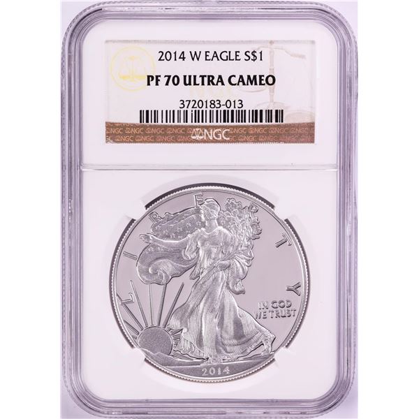 2014-W $1 Proof American Silver Eagle Coin NGC PF70 Ultra Cameo