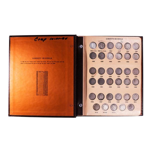 Complete Set of 1883-1912 Liberty V Nickel Coins in Dansco Book with Extra Coins