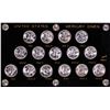 Image 1 : Complete Brilliant Uncirculated 1941 - 1945 Mercury Dime (15) Coin Set Capital Holder