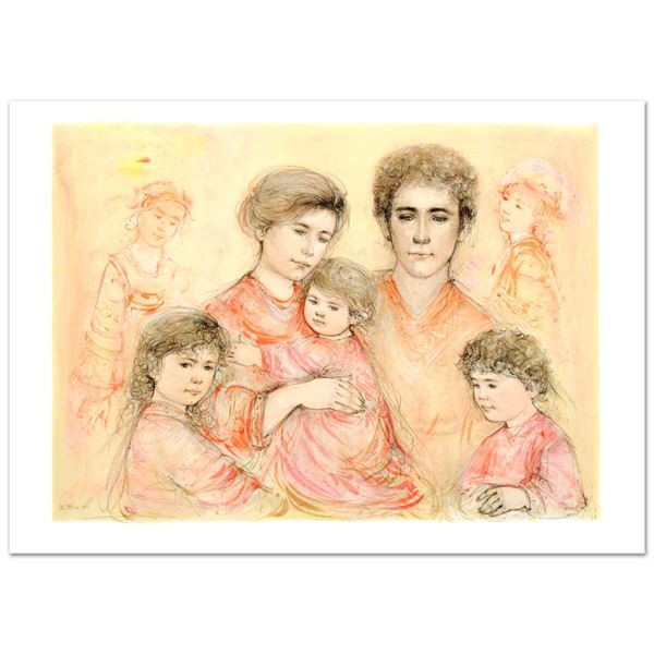 Hibel (1917-2014) "Michael'S Family" Limited Edition Lithograph On Paper
