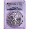 Image 1 : 2021 Type 1 $1 American Silver Eagle Coin PCGS MS69 First Day of Issue