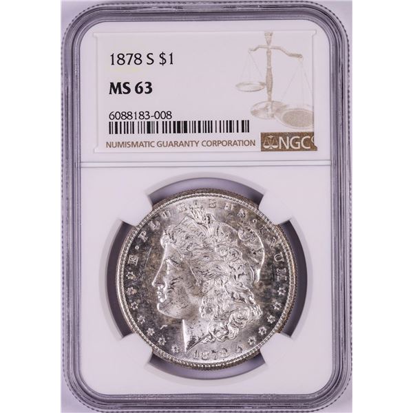 1878-S $1 Morgan Silver Dollar Coin NGC MS63