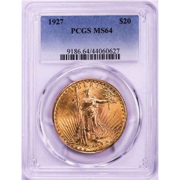 1927 $20 St. Gaudens Double Eagle Gold Coin PCGS MS64