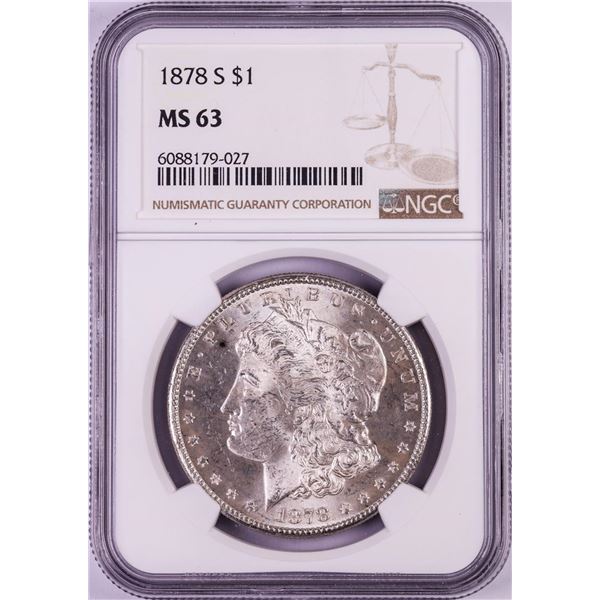 1878-S $1 Morgan Silver Dollar Coin NGC MS63