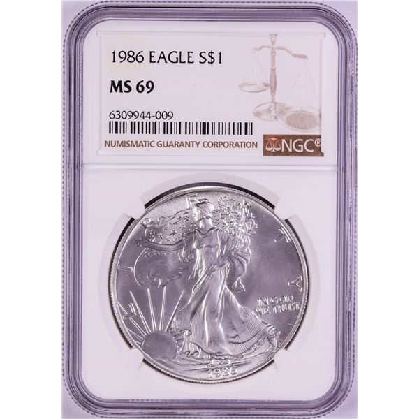 1986 $1 American Silver Eagle Coin NGC MS69
