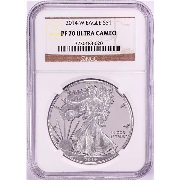 2014-W $1 Proof American Silver Eagle Coin NGC PF70 Ultra Cameo