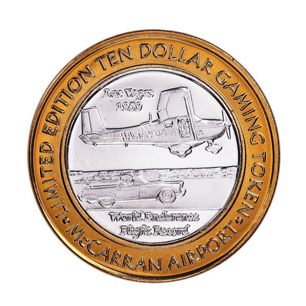 .999 Silver McCarran International Airport $10 Casino Limited Edition Gaming Token
