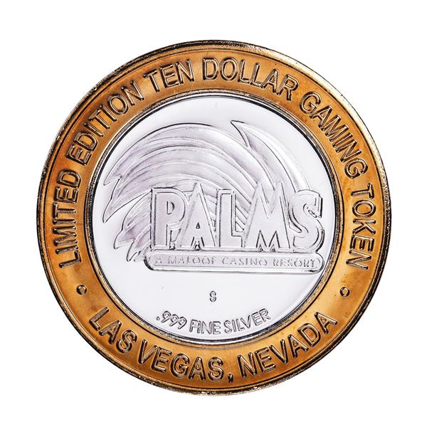 .999 Silver Palms Casino Las Vegas Nevada $10 Limited Edition Gaming Token
