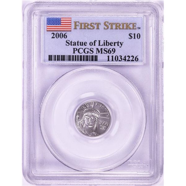 2006 $10 American Platinum Eagle Coin PCGS MS69 First Strike
