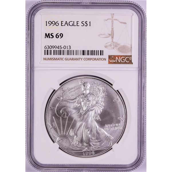 1996 $1 American Silver Eagle Coin NGC MS69