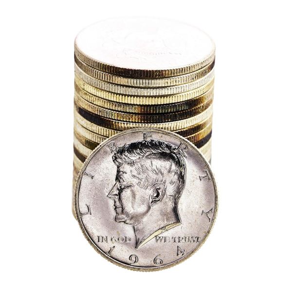 Roll of (20) Brilliant Uncirculated 1964-D Kennedy Half Dollar Coins