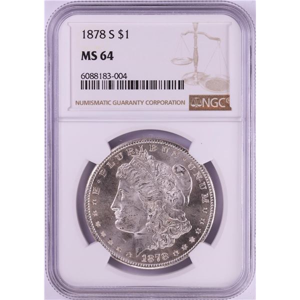 1878-S $1 Morgan Silver Dollar Coin NGC MS64