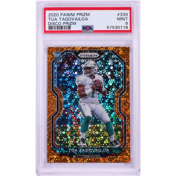 2020 Panini Disco Prizm Tua Tagovailoa NFL Card #339 PSA Mint 9
