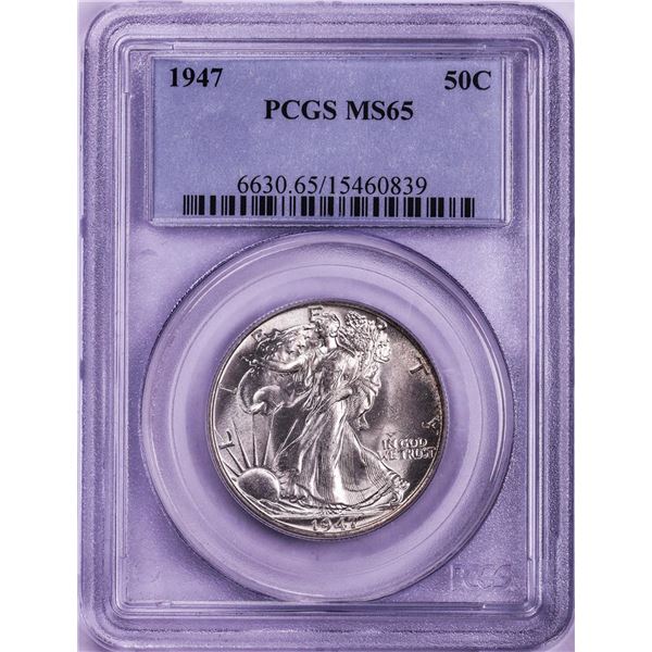 1947 Walking Liberty Half Dollar Coin PCGS MS65