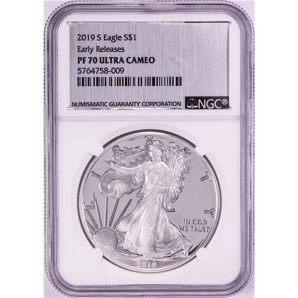 2019-S $1 Proof American Silver Eagle Coin NGC PF70 Ultra Cameo Early Releases