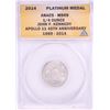 2014 Proof 1/4 oz Platinum JFK Apollo 11 Anniversary Medal ANACS MS69