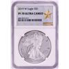 Image 1 : 2019-W $1 Proof American Silver Eagle Coin NGC PF70 Ultra Cameo