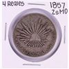 Image 1 : 1857 ZsMO Mexico 4 Reales Silver Coin