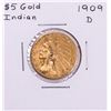Image 1 : 1909-D $5 Indian Head Half Eagle Gold Coin