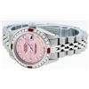Image 9 : Rolex Ladies Stainless Steel Pink MOP Diamond & Ruby Datejust Wristwatch