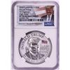 Image 1 : 2020 Cameroon 1000 Francs High Relief Donald Trump Silver Coin NGC PF70 Ultra Cameo