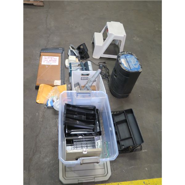 Step Stool, Organizers, Cash Box, Metal Door Closer, Royal Paper Shredder, etc