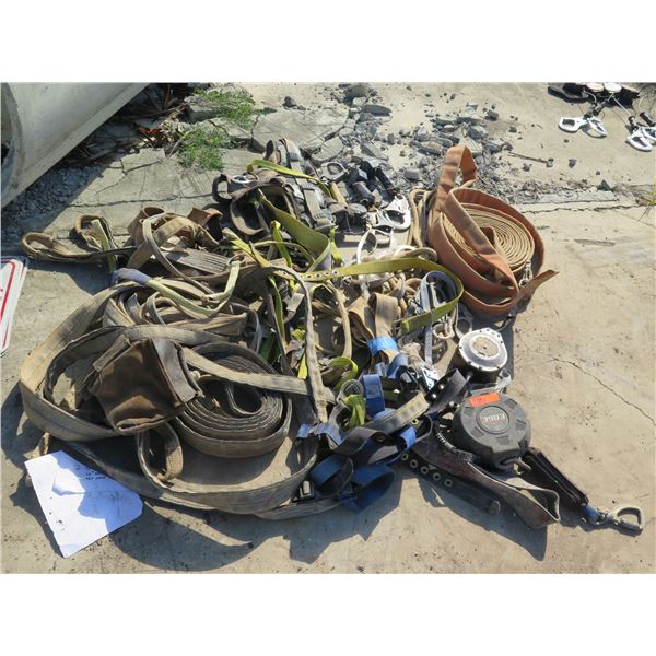 Multiple Hoses, Tie-Down Straps, Hooks, Shackles, Falltech 30 SRL Lifeline, etc