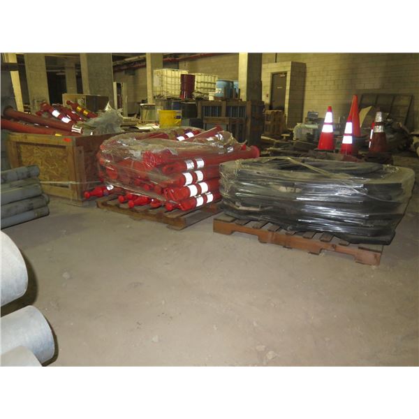 Qty 2 Pallets Orange Traffic Delineators & Black Hexagon Rubber Bases