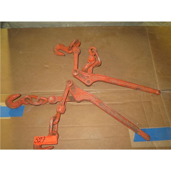 Qty 2 Orange Metal Dual Hook Chain Binders