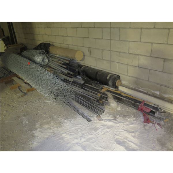 Multiple Metal Poles & Rods, Roll Chain Link Fencing, Plastic Sheeting, etc