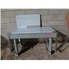 Image 1 : Rolling Metal Table w/ Drawer & Plastic Holed Sheet 48"x30"x29.5"H