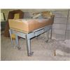 Image 1 : Rolling Metal Table w/ Drawer & Box Conveyor Parts 48"x30"x29.5"H