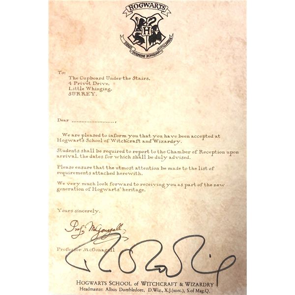 Autograph Harry Potter Letter