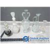 Image 1 : Glass Decanters, Vase and Candle Holders