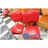 Image 8 : **Retro 1950's Style Chrome Table & 4 Red Vinyl Chairs