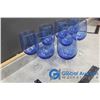 Image 2 : (8) Blue Glass Wine Gleasses