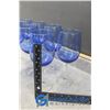 Image 4 : (8) Blue Glass Wine Gleasses