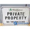 Image 3 : (2) Weyerhaeuser Private Property Metal Signs