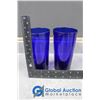 Image 2 : (6) Blue Glass Water Glasses