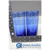 Image 4 : (6) Blue Glass Water Glasses