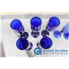 Image 4 : (7) Blue Glass Champagne Flutes