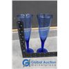 Image 5 : (7) Blue Glass Champagne Flutes