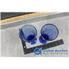 Image 6 : (7) Blue Glass Champagne Flutes