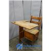 Image 2 : **Vintage Wooden School Desk with Storage Drawer