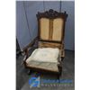 Image 1 : **Vintage Padded Wood Rocking Chair