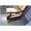 Image 3 : **Vintage Padded Wood Rocking Chair