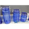 Image 4 : (6) Blue Glass Cannisters