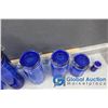 Image 5 : (6) Blue Glass Cannisters