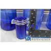 Image 7 : (6) Blue Glass Cannisters